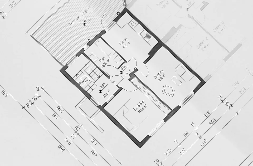 Blueprint floor plan draft drawing